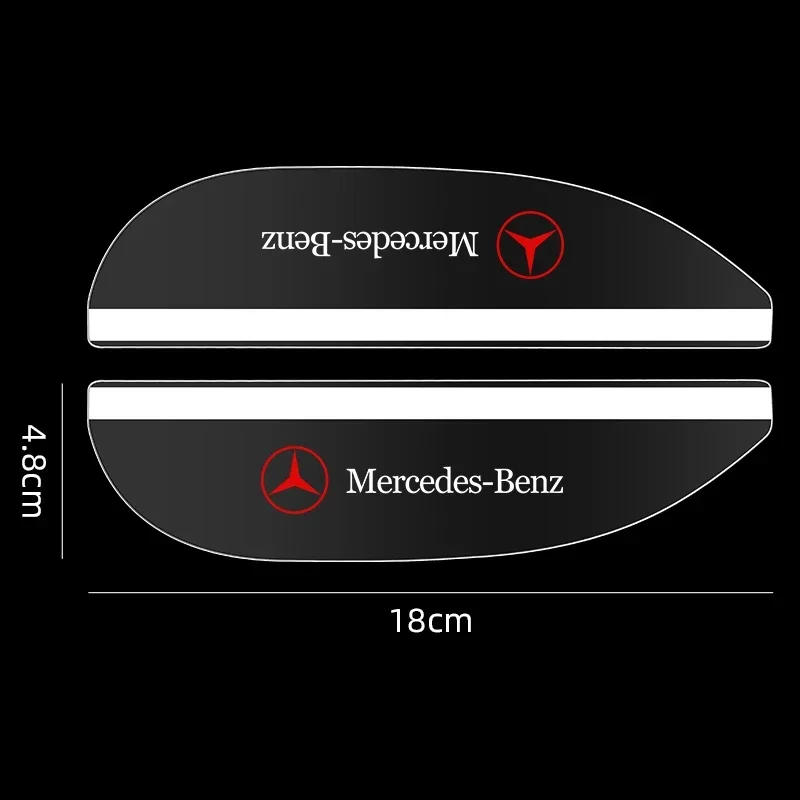 2PCS For Mercedes benz A B R G Class GLK GLA w204 W251 W463 Car Rearview Mirror Rain Eyebrow Transparent  Sun Visor Shade Cover