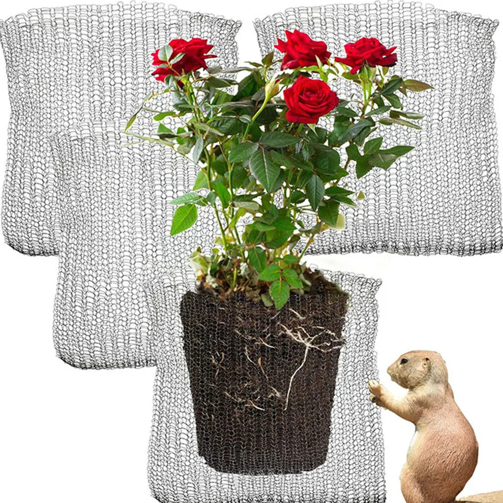 

6 Pcs Outdoor Protective Bag Plant Root Protection Basket Baskets Flower Stainless Steel Gardening Net Anti Rat Mesh Bags