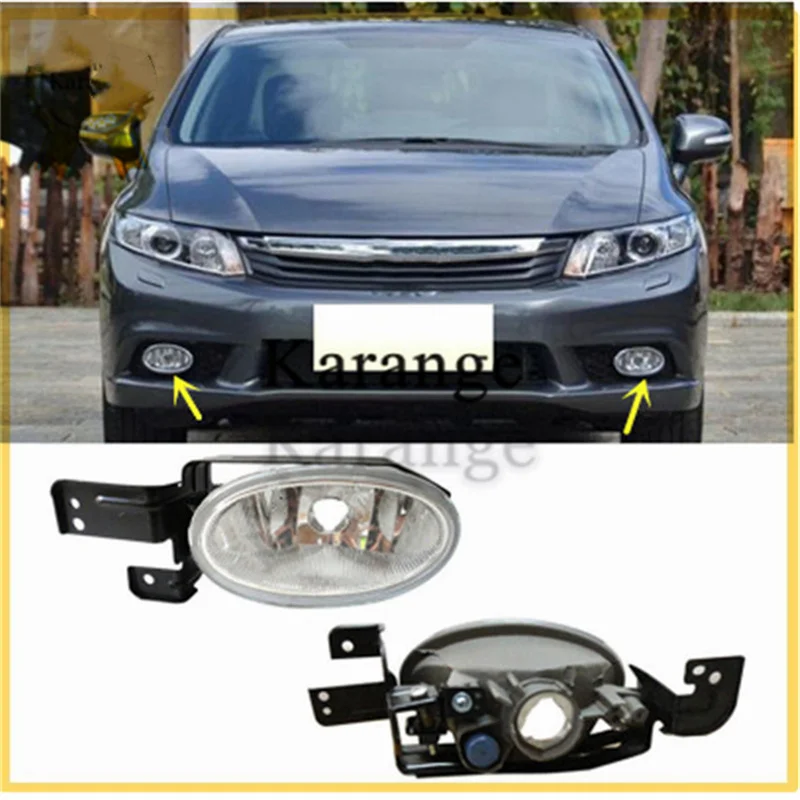 A Pair Front Fog Lamp (no Bulbs) For Honda Civic 9th Generation Models 2012-2013  Fog Light Cover