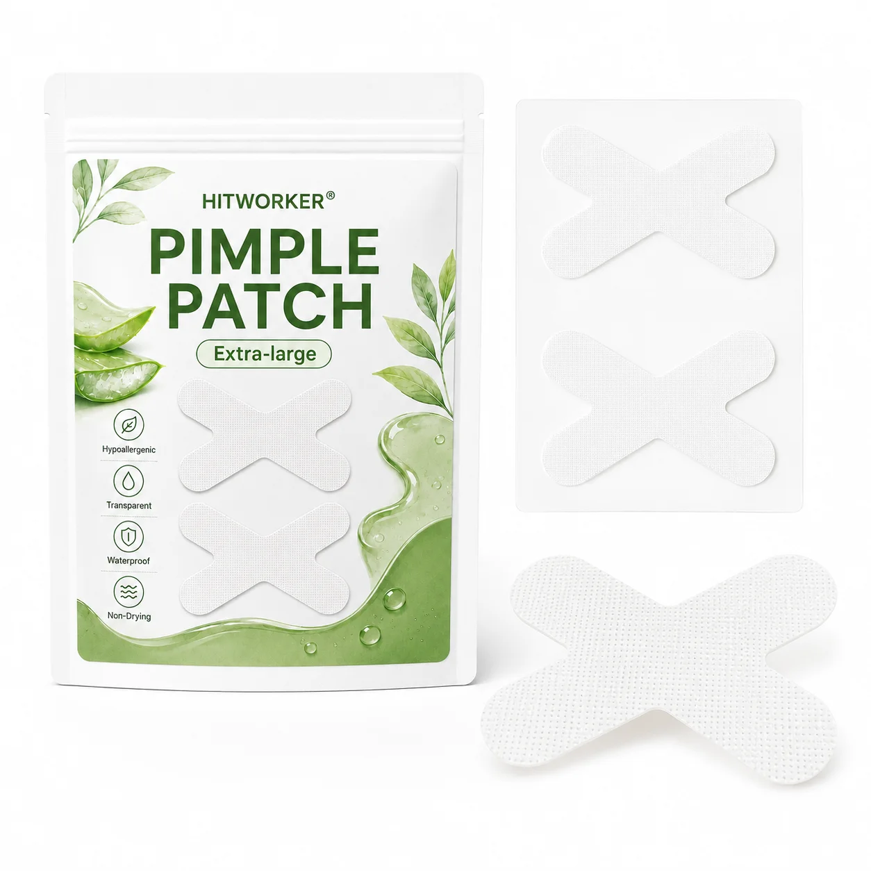 10PCS Extra Large Pimple Cover Patches, Clear-Look Hydrocolloid Beauty Patches For Day And Night Use, Easy Peel Spot Cover