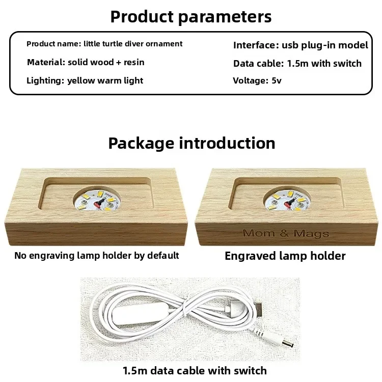 زخرفة من الراتنج الخشبي الصلب، قاتل المحيط الأزرق، الحوت غواص، زخرفة فنية منزلية، ضوء ليلي، ضوء محيط، هدية العيد