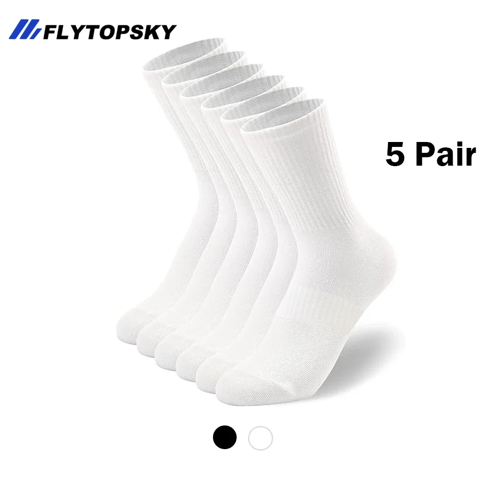 

5Pairs Running Ankle Socks Sport Socks Cushioned ,Crew Socks Thick Compression,Sport Ankle Support Protector for Men & Women