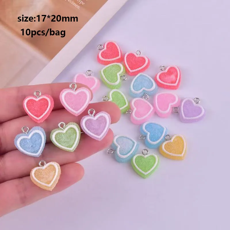 10pcs 16*20mm Simulated Colorful Circle Frosted Candy Resin Charms Accessories Pendants Handmade  Jewelry DIY Earring Necklace
