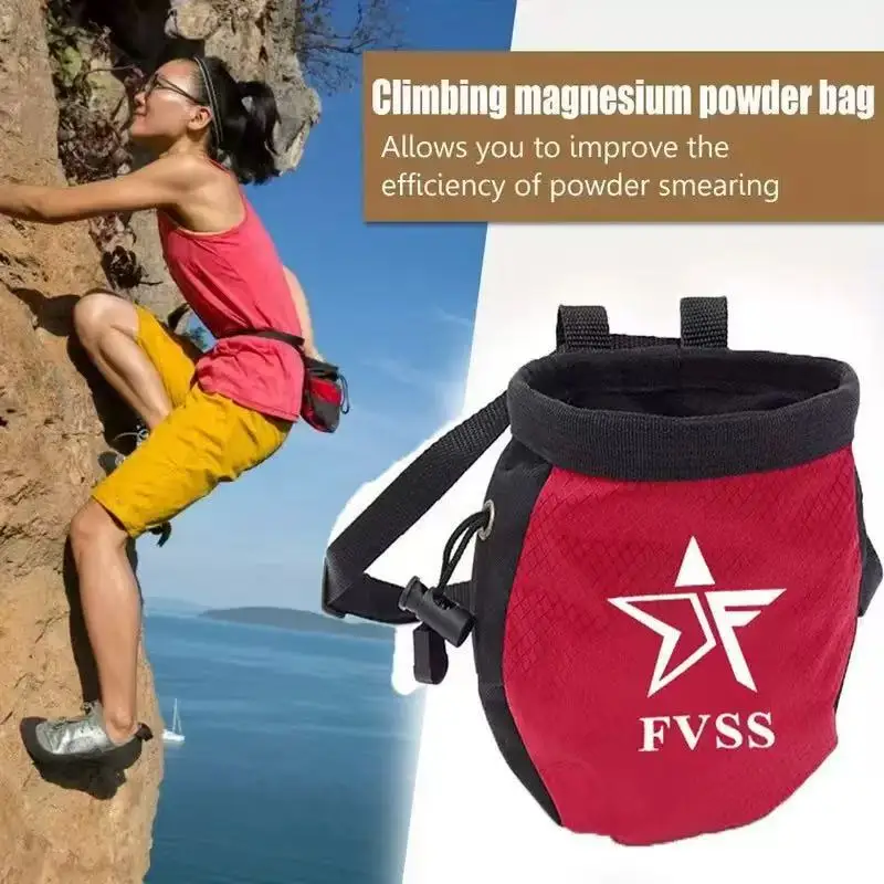Rock Climbing Chalk Bag, Cylindrical, with Adjustable Strap, Moisture-Wicking, Color-Printed Nylon