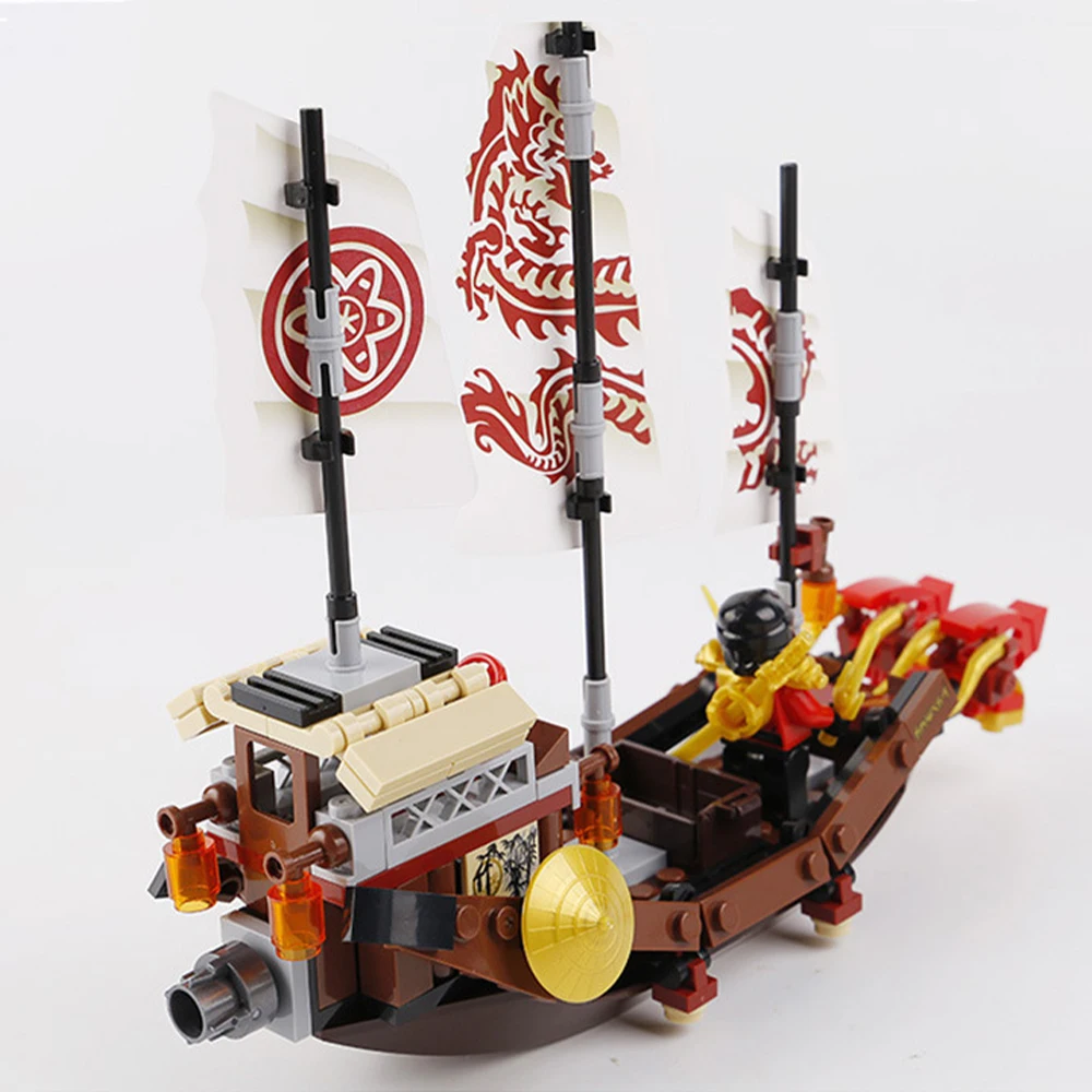 Ninja Kai Schicksal Bounty Schiff Fähre Drachen Boot Gebäude Block Kit Classic Movie Modell Bricks Set Kinder Pädagogisches Spielzeug Geschenk