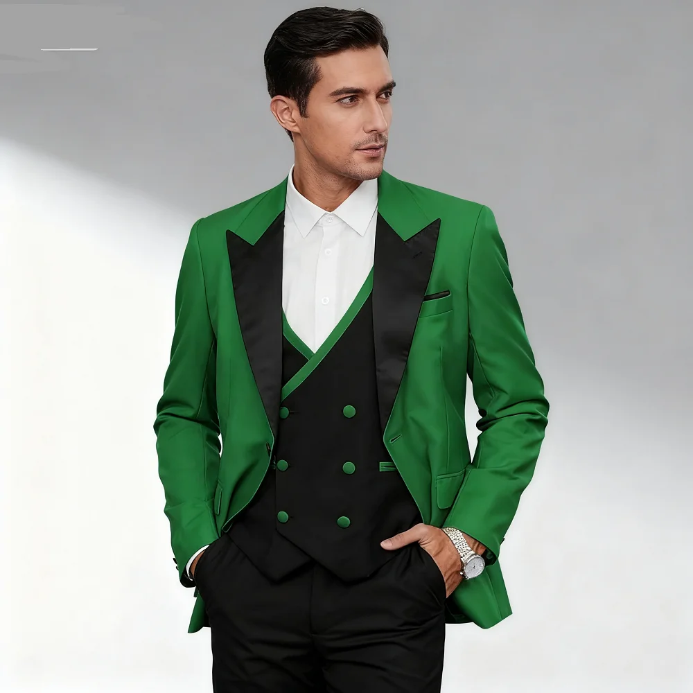 

Men's Royal Blue Wedding Suits, Casual Groomsmen, Bridegroom Wedding Tuxedos, Blazer Jacket, Vest, Pants Costume, 3 Pcs