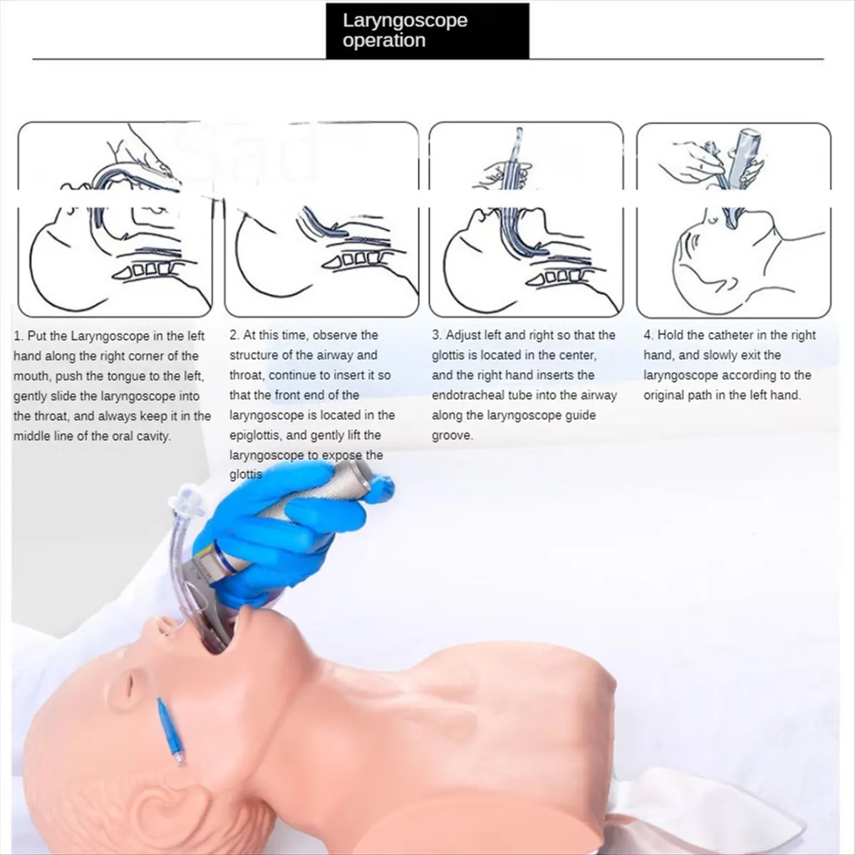 AklAk Intubation Model Teaching Model, 110V Adult Airway Management Trainer Tracheal Intubation Training Simulator(US PLUG)