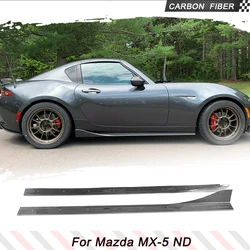 Car Side Skirts Bumper Aprons Carbon Fiber for Mazda MX 5 ND Miata Convertible RF GX 2 Door 2016 2017 Car Styling Side Spoiler