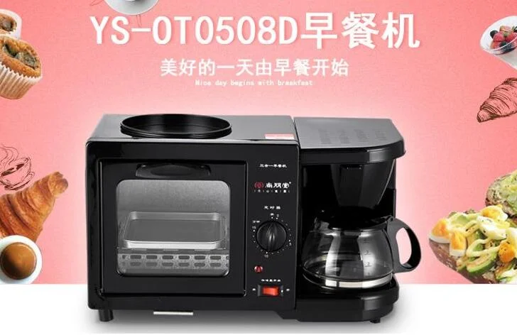 china guandong Sunpentown YS-OT0508D 3in1 breakfast maker Bread machine Coffee roaster breakfast machine Fried Eggs 110-220-240v