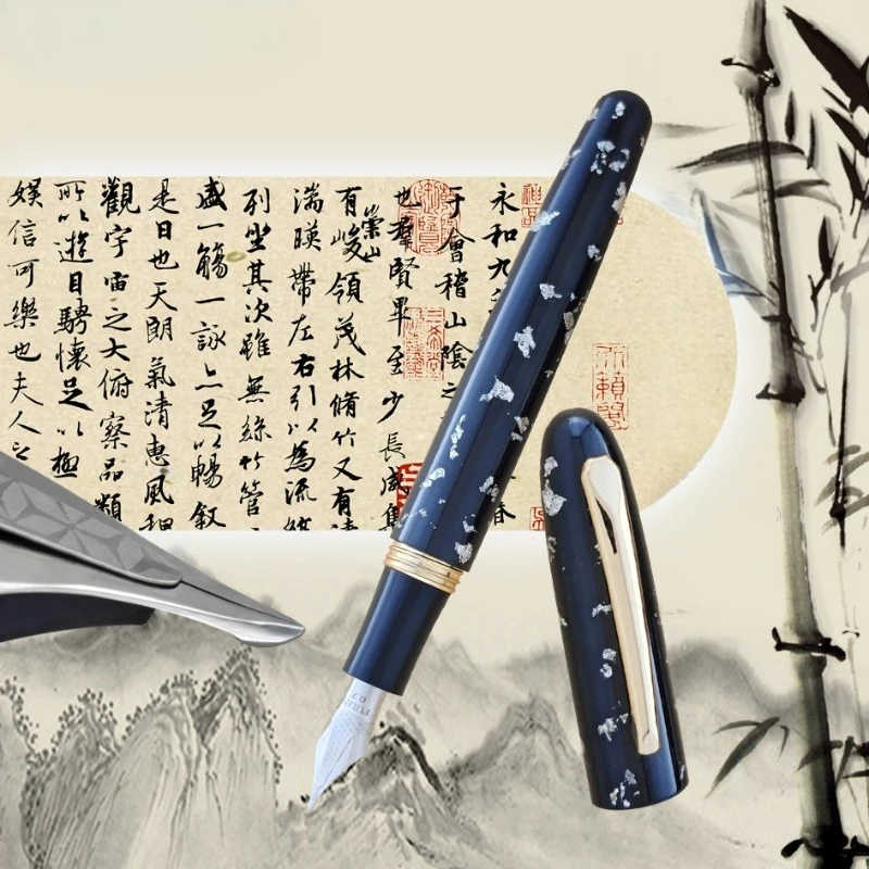 Soft Elastic Fountain Pen Nib Thread Resin Manual Long Knife Tip Polishing No.6 Calligraphy Pen Free Shipping Collection Writing