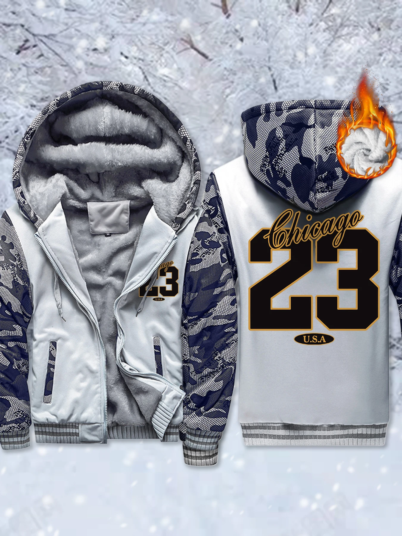 

Чикаго, США, номер 23, флисовые теплые куртки унисекс, мягкая удобная уличная одежда, зимняя утепленная мужская толстовка с карманом на молнии