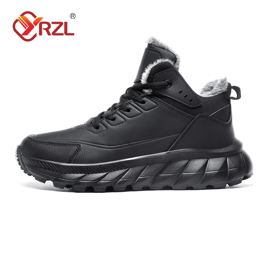 YRZL-botas impermeables de felpa para hombre, zapatos de nieve súper cálidos para exteriores, antideslizantes, cómodos para senderismo, Invierno