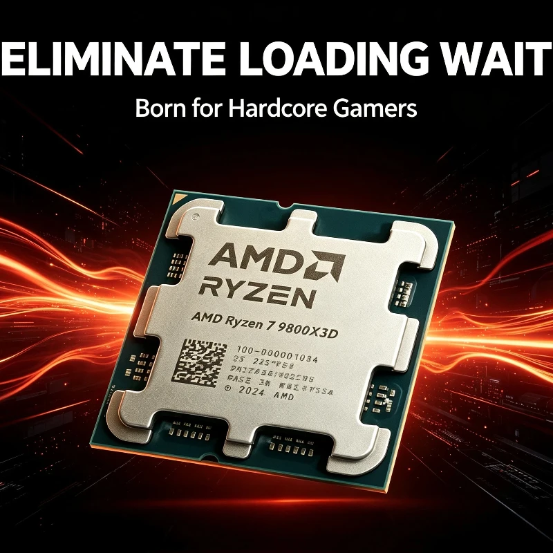 AMD R7 9800X3D 8‑Core 16‑Thread 4.7GHz Processor 96M L3 Cache 4NM Socket AM5 DDR5 120W Gaming CPU Without Cooler