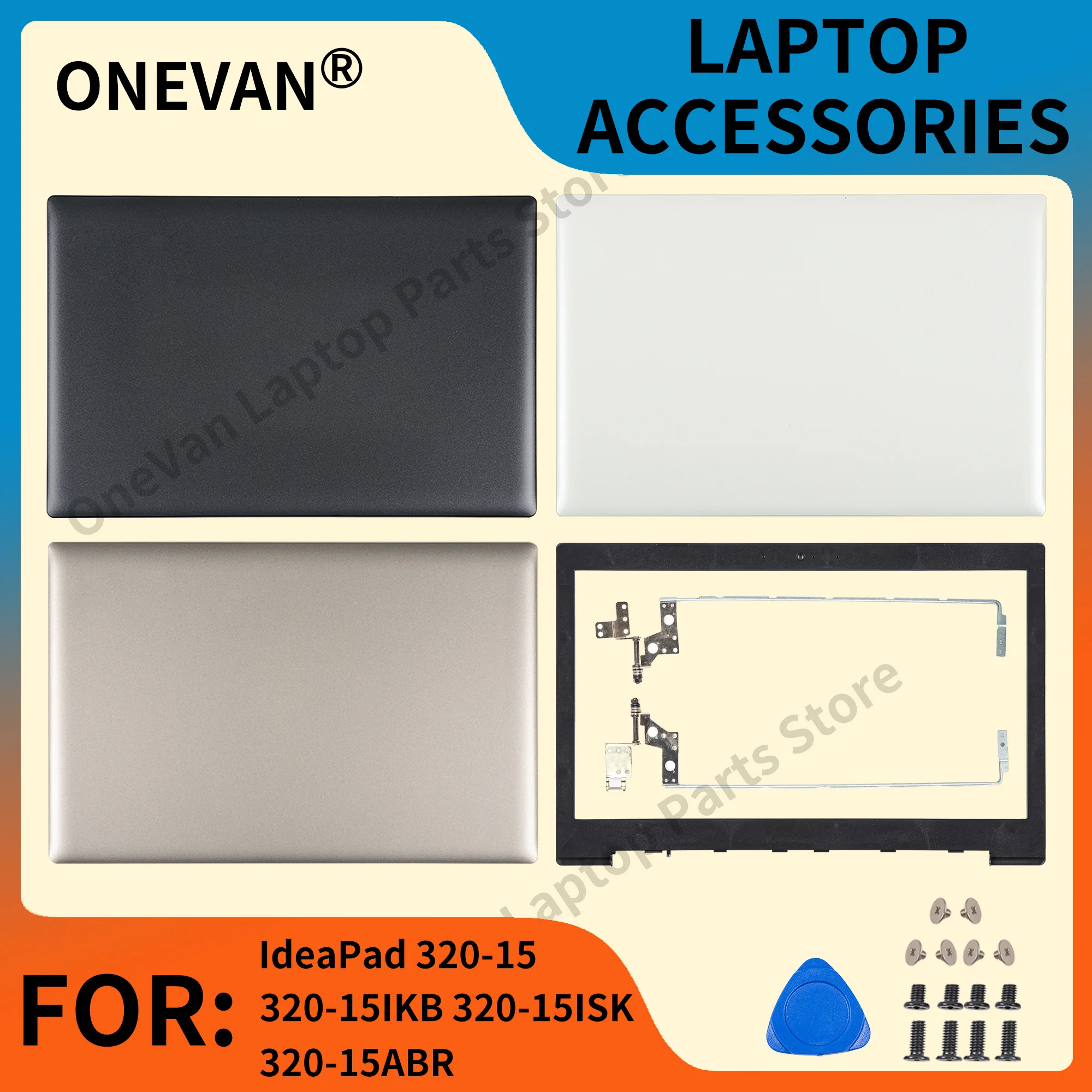 New Laptop LCD Back/Silver/Blue/White Cover/Front Bezel/Hinges For Lenovo IdeaPad 320-15 320-15IKB 320-15ISK 320-15ABR 330-15IKB