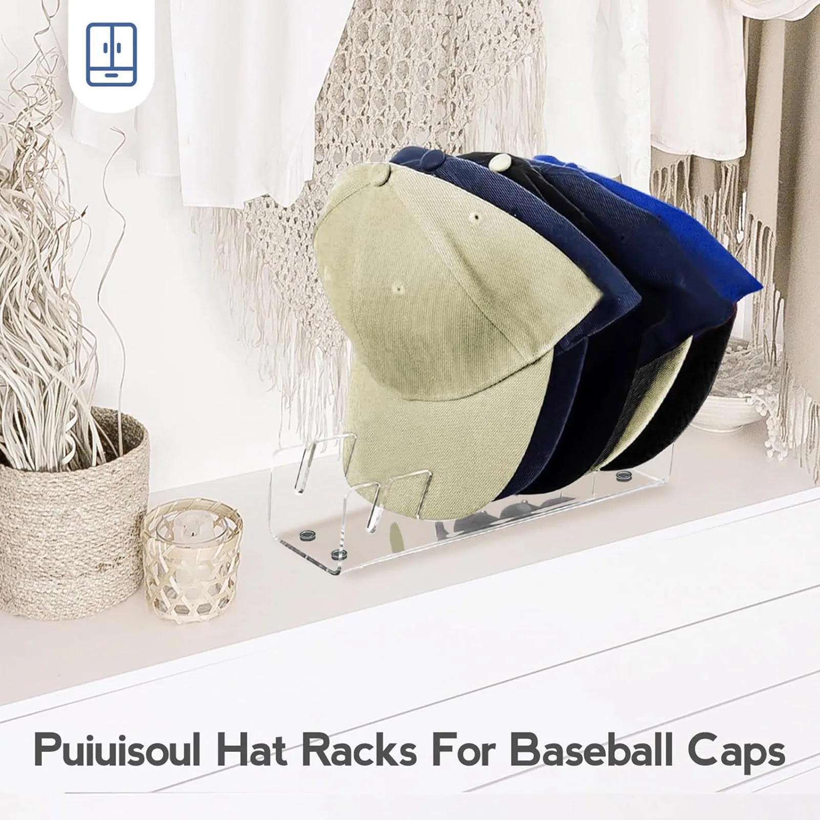 

Desktop Hat Storage Rack Transparent Acrylic Organizer Holder For Baseball Cap Peaked Cap Hat Display Rack Home Storage Tools