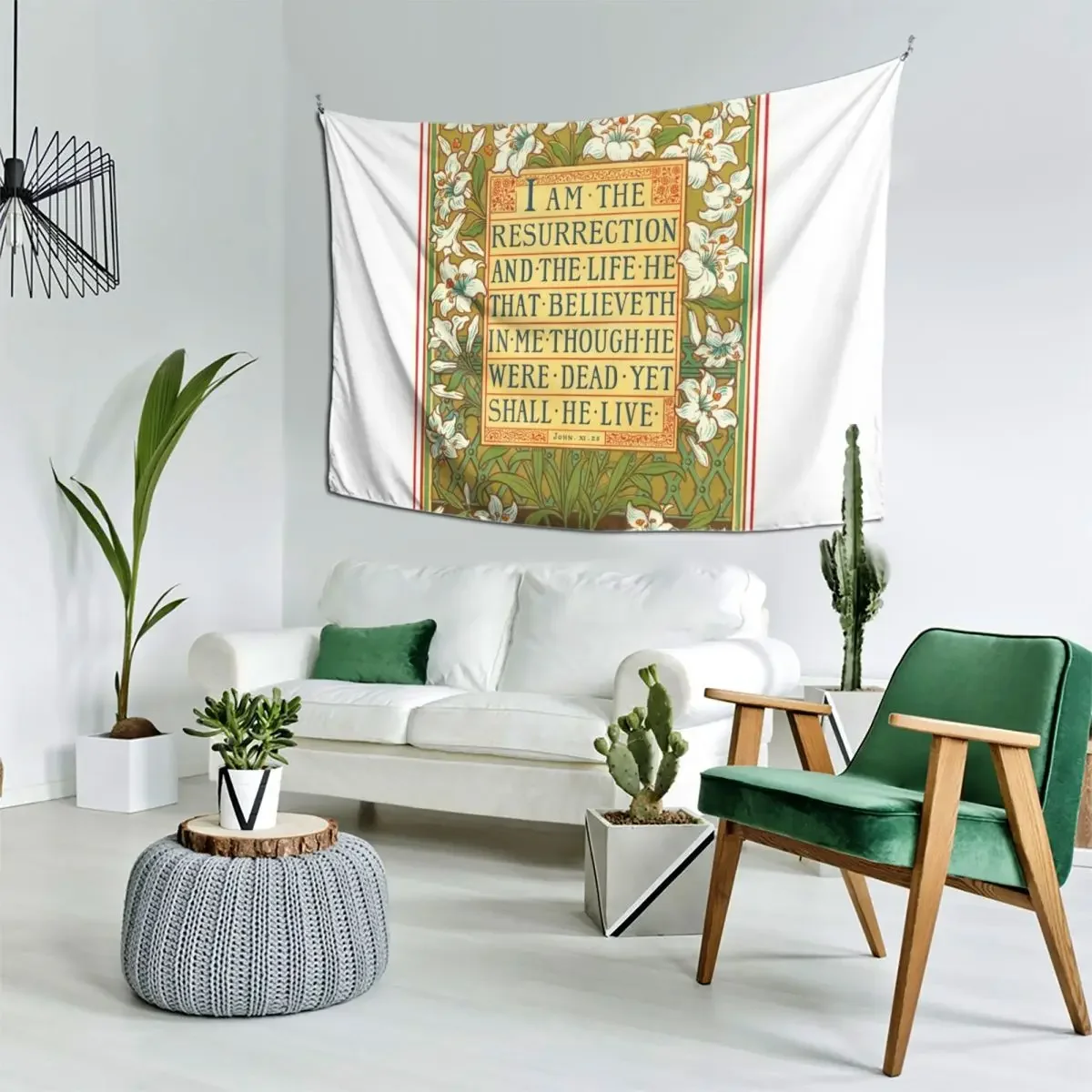 

I am the Resurrection and the Life - John 11:25 Tapestry Christmas Decoration Aesthetic Room Decors Carpet Wall Tapestry