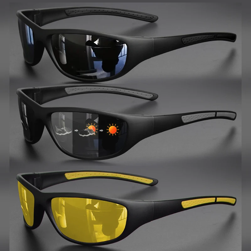 Polarized Sports Sunglasses for Men, Mens Sunglasses Wrap Around UV Protection for Cycling Fishing Driving image 3