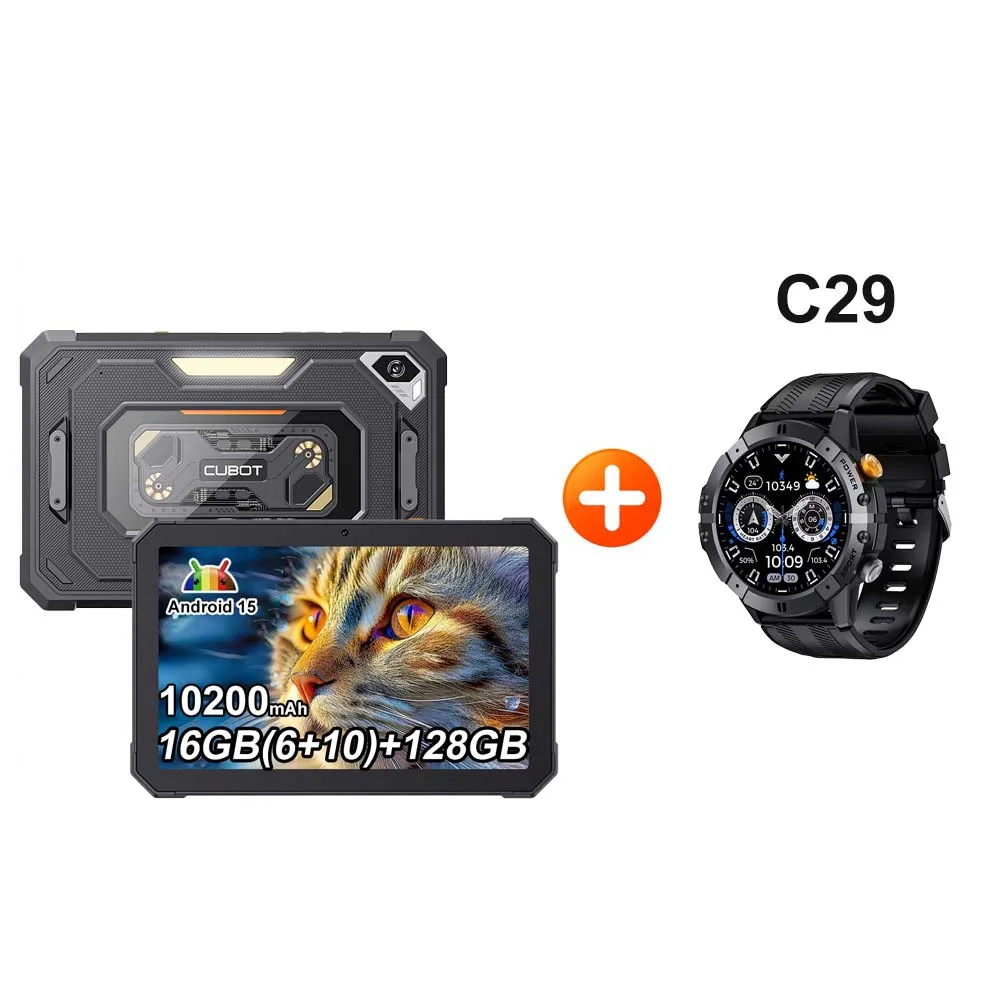 [Versand aus Polen] Cubot Tab KingKong Mini Android 15 Robustes Tablet 16GB(6+10) 128GB 10200mAh 8,68'' 90Hz Campinglicht 48MP