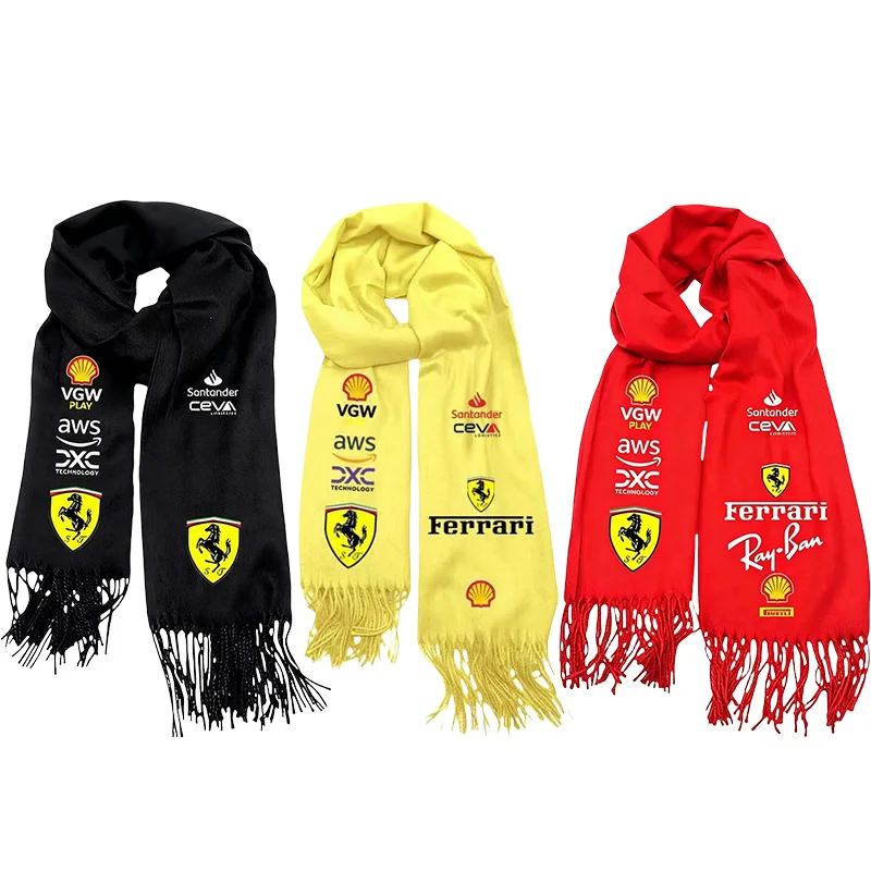 Bufanda de traje de carreras F1 a la moda, bufandas cálidas de invierno para hombres y mujeres, chal para Ferrari F430 488 458 F12berlinetta 812 296 F8 R F12