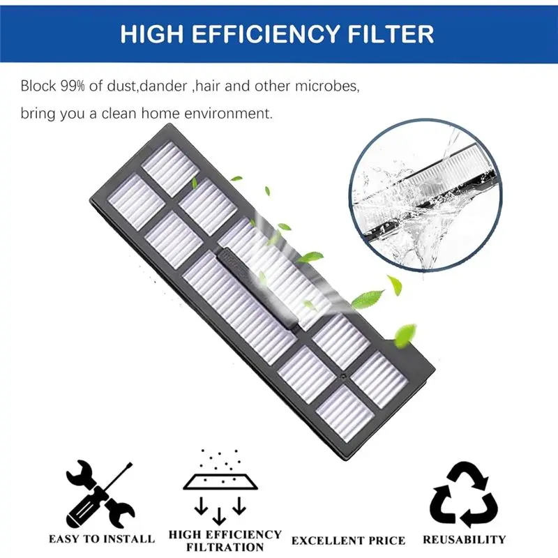 AEE4-Parts For Eufy X10 Pro Omni Robot Vacuum,1 Roller Brush,3 HEPA Filters,6 Side Brushes,6 Mop Cloths,6 Dust Bags