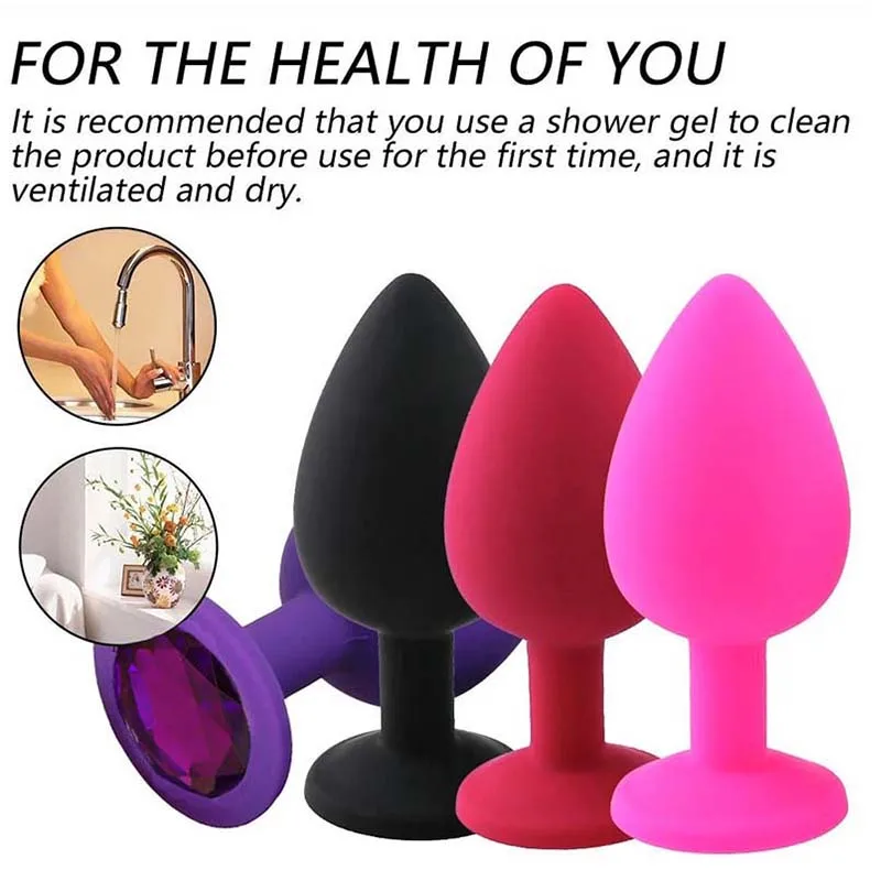 سدادة شرجية من السيليكون برأس مستدير - مدلك البروستاتا للرجال ومدرب شرجي للنساء، لعبة العافية الجنسية للجنسين للأزواج