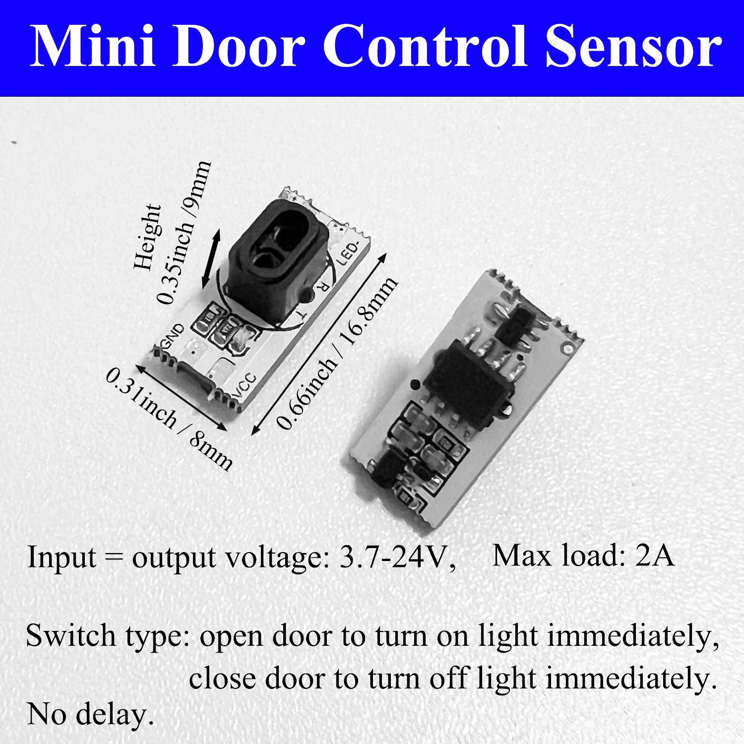 Mini modulo interruttore sensore di controllo porta 12V24VDC 2A sensore di prossimità per ostacoli a infrarossi per armadio interruttore a induzione