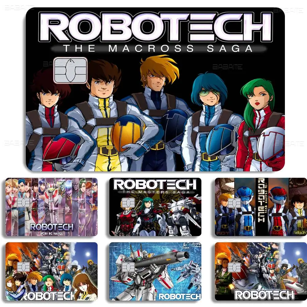 Pegatinas de piel de tarjeta de crédito de dibujos animados r-robotech para VISA Bank Bus Metro tarjeta de acceso película protectora pegatina de cubierta pegatina para mujer