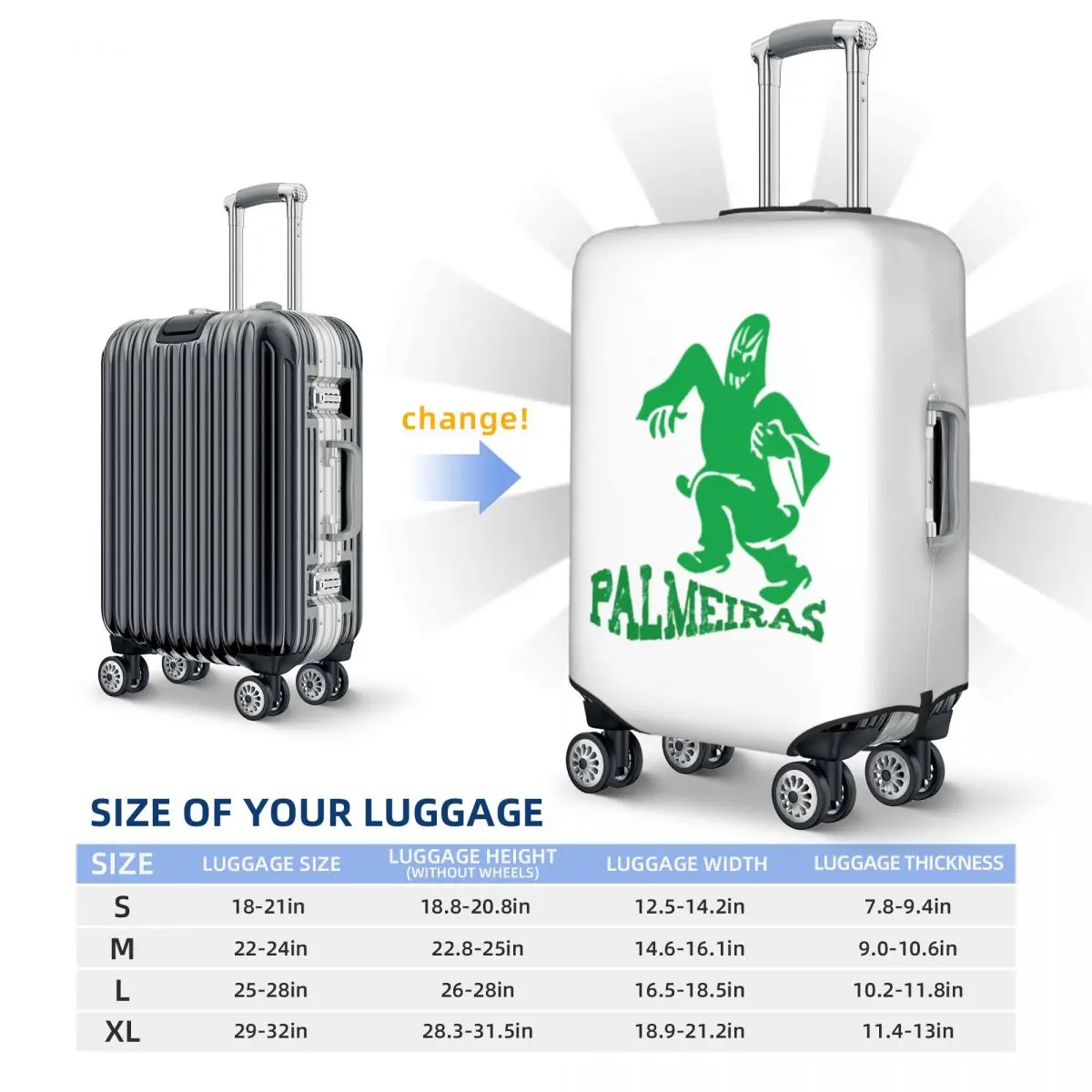 My City、My Colors、ブラジル産パルメイラス (1) スーツケースカバー保護弾性旅行荷物プロテクターカバー 18-32 インチ用