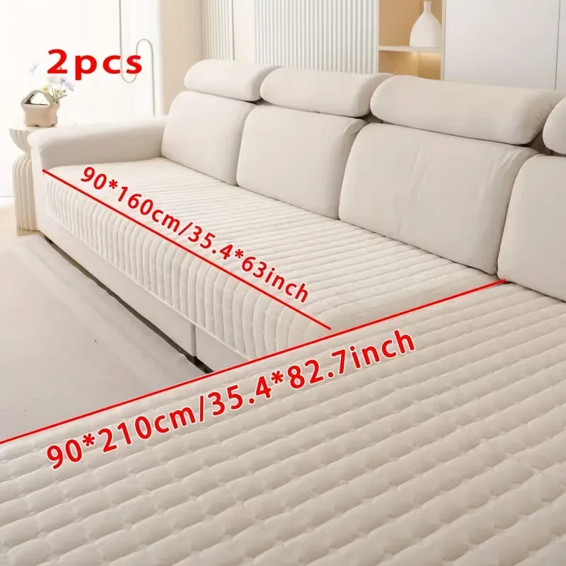 Set aus 2 attraktiven gesteppten Flanell-Sofaschonern, weiche und langlebige Möbelschoner, ideal für jede Jahreszeit, haustierfreundlich, maschinenwaschbar, perfekt für Schlafzimmer, Wohnzimmer, Büro,