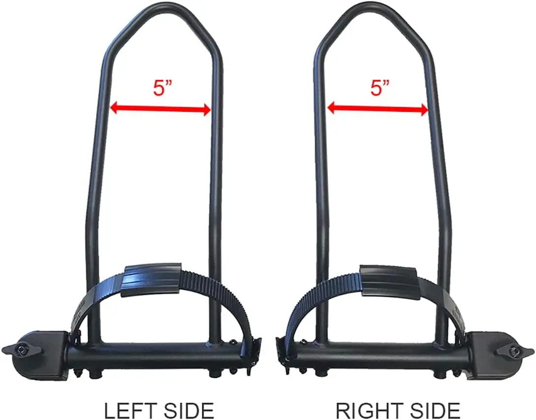 Juego de soportes para ruedas de neumáticos para bicicletas de hasta 5" de ancho, acero resistente, se adapta a tubos cuadrados de 1-1/4"