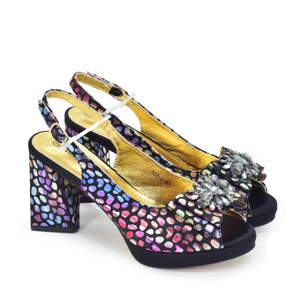 Latest Italian Wedding Matching Shoes and Bags Decorated with Rhinestone Luxury Wedding Woman Shoe Shoe and Matching Bag Set