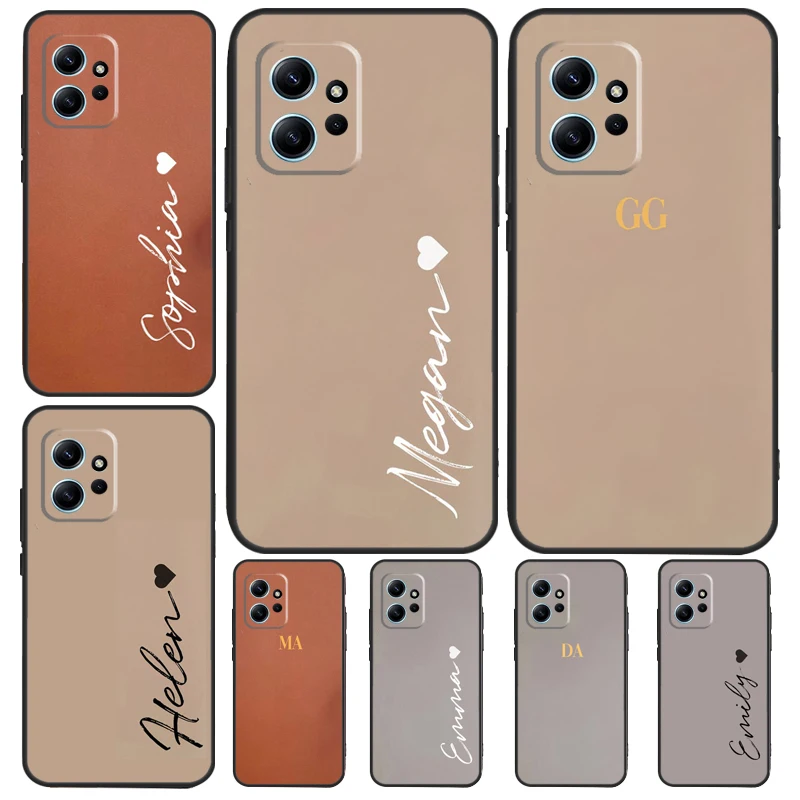 Personalized Monogram For Xiaomi Redmi Note 12S 11S 10S 9S Note 12 8 9 10 11 Pro Phone Case For Redmi 12 9 C 10C