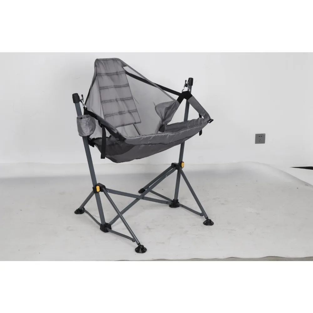 2023 New Ozark Trail Reclining Mesh Hammock Chair, Gray, Made with Polyester