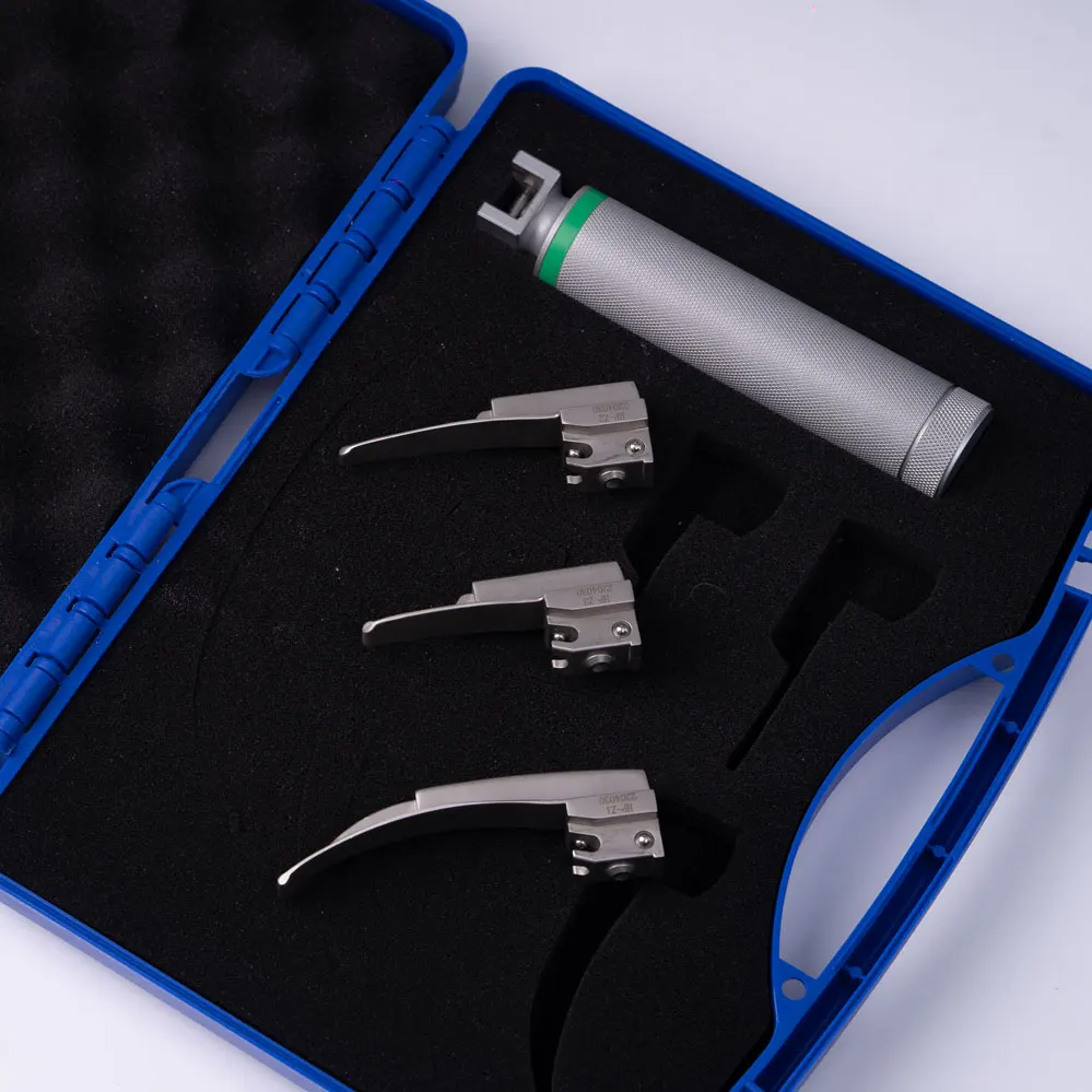 

Diagnostic Fiber Optic Laryngoscopes Diagnostic Set Best ENT Surgical Tools Medical Curved Straight Blade Kits