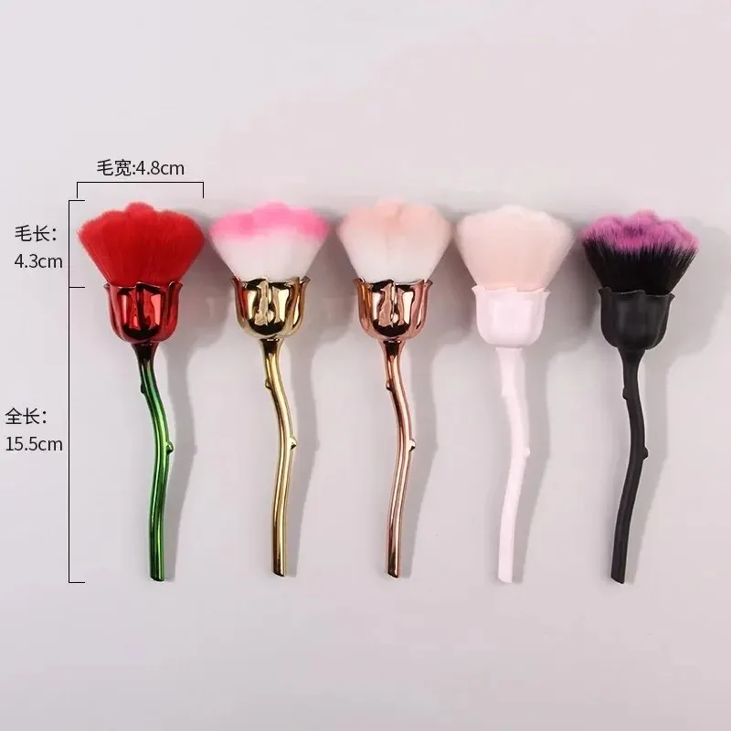 장미 모양 파우더 브러쉬 - 부드러운 브리슬을 가진 꽃무늬 디자인 루즈 파우더 메이크업 브러쉬, 장식적이고 기능적인 얼굴 세팅 브러쉬