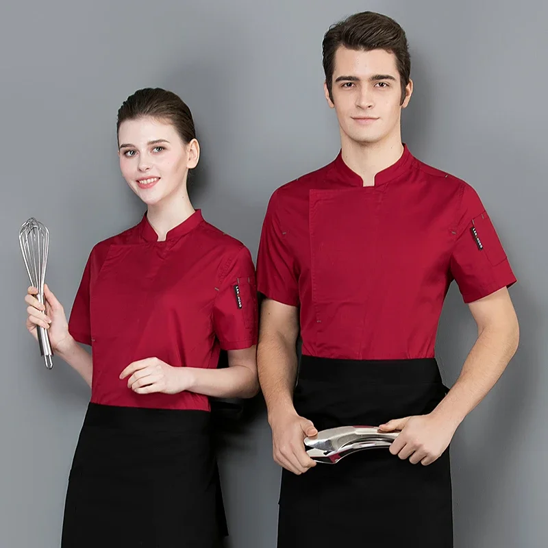 Mono de Chef para hombre, uniforme de Chef, ropa de restaurante, disfraz de cocina, camisa de Chef profesional, cafetería, ropa de trabajo de Hotel