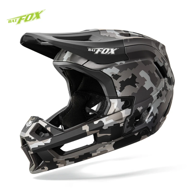 

BATFOX New Mountain Bicycle Full Face Helmet casco bicicleta mtb Camo Downhill Racing Cycling Safety Helmet capacete de bike