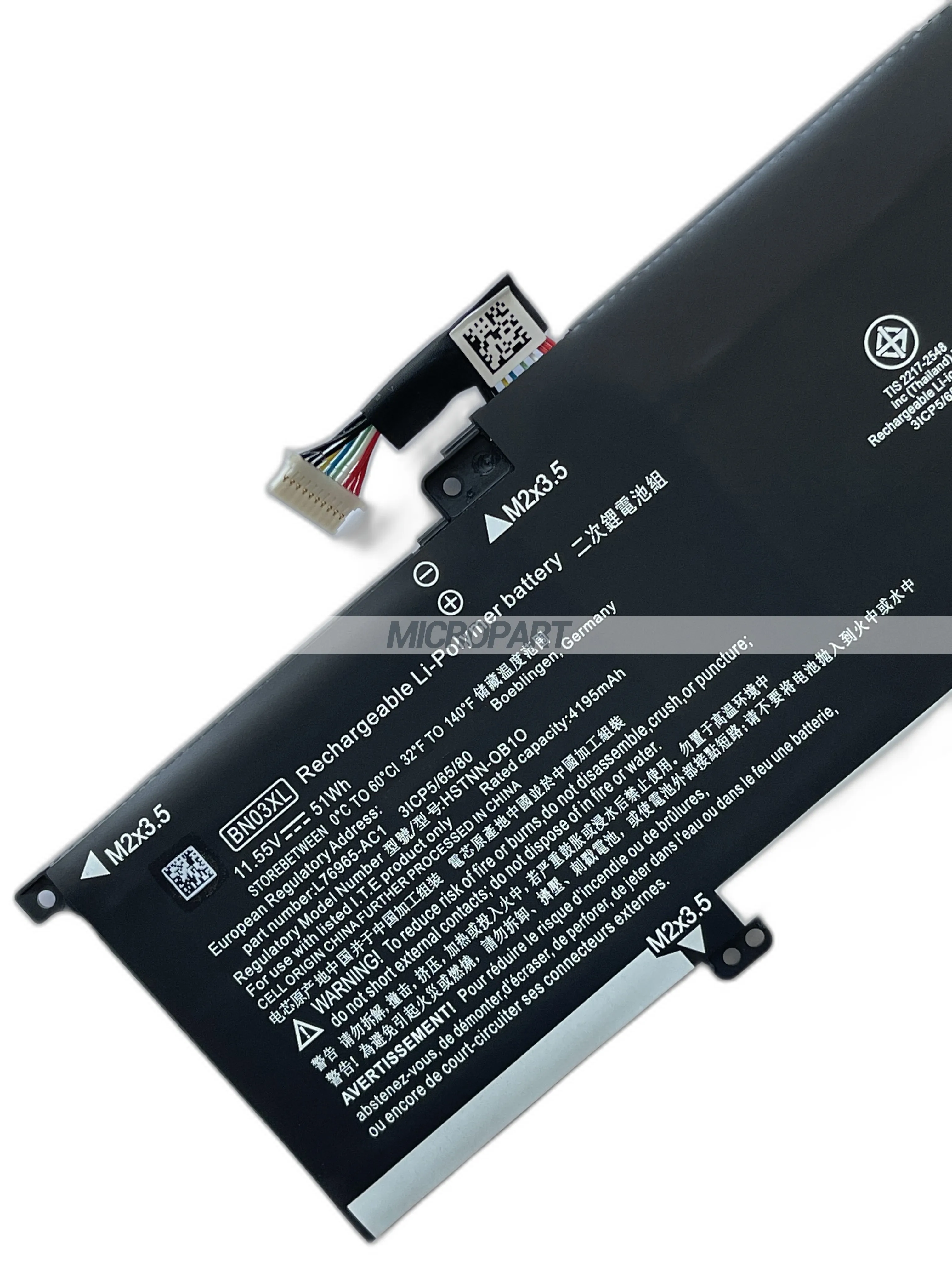 Imagem -05 - Substituição da Bateria do Portátil Li-polymer Bateria de Longa Duração hp Bn03xl L76965-ac1 Hstnn-ob1o para Envy X360 11.55v 13.3 in Longa Vida