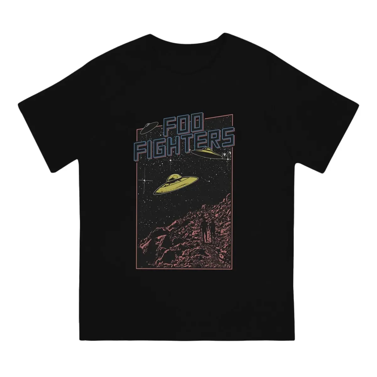 Men's UFO T Shirt F-Foo Band Fighters Pure Cotton Clothes Leisure Short Sleeve Crewneck Tee Shirt Birthday Gift T-Shirts