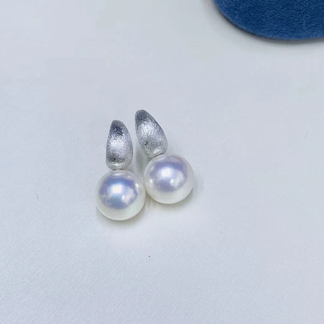 Wholesale 925 Sterling Silver Earrings Mount Findings Settings Base Mounting Parts Accessory for 10-11mm Pearls 5 pairs/lot