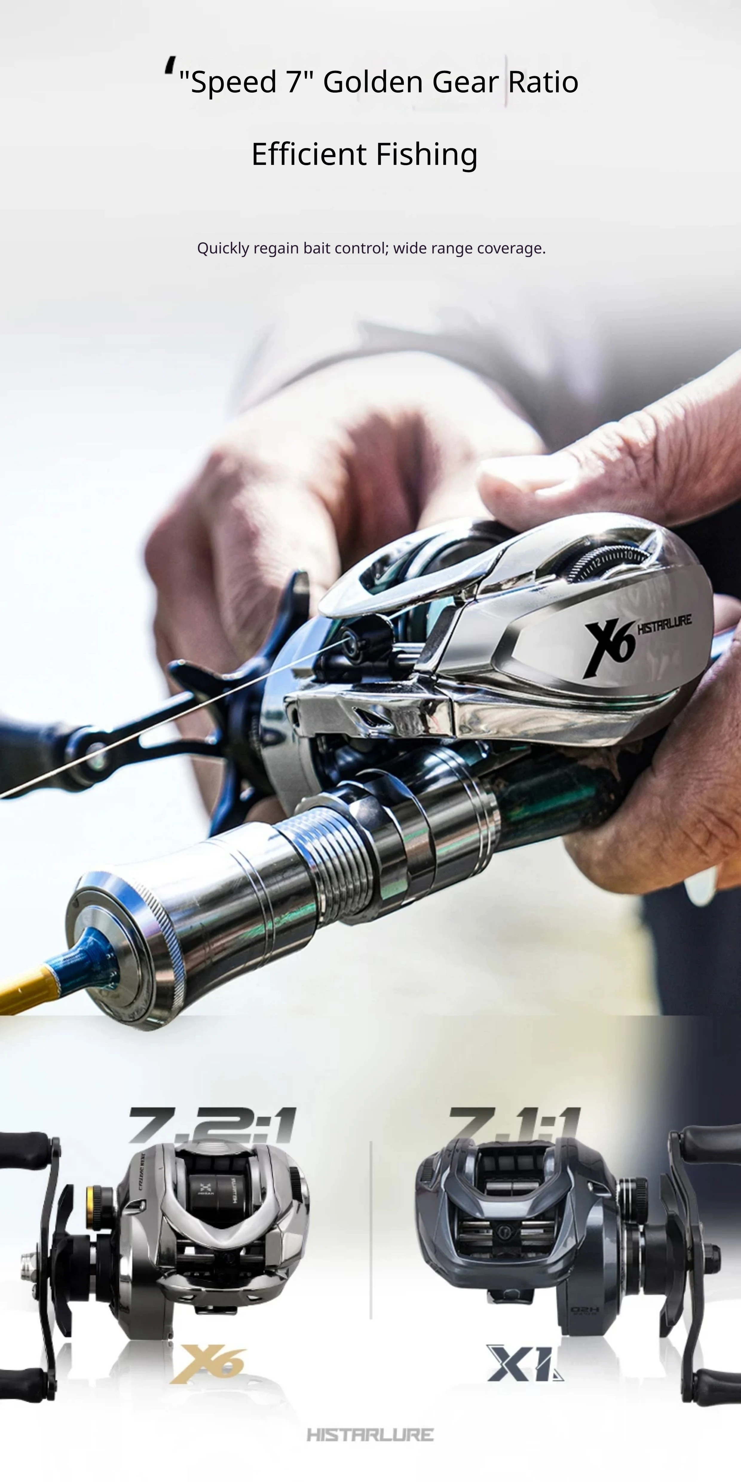 HASIDA X6 Baitcasting-Rolle, Weitwurf, Anti-Rücklauf, Ultraleicht, Keramiklager, Angelköder, Süßwasser, Salzwasser, Bass, Micro Pro – Detail 22