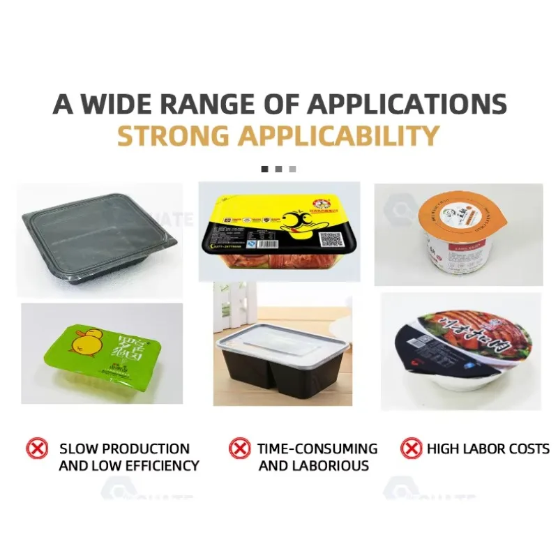 Deli Container Sealer Meal Tray Sealing Machine Aluminum Foil Seal Round Mold Yogurt Instant Noodles