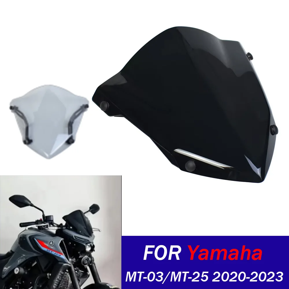 

MT 25 03 Windshield Windscreen For Yamaha MT-03 MT-25 2020-2023 MT25 MT03 Wind Shield Screen Motorcycle Air Deflectors Accessory