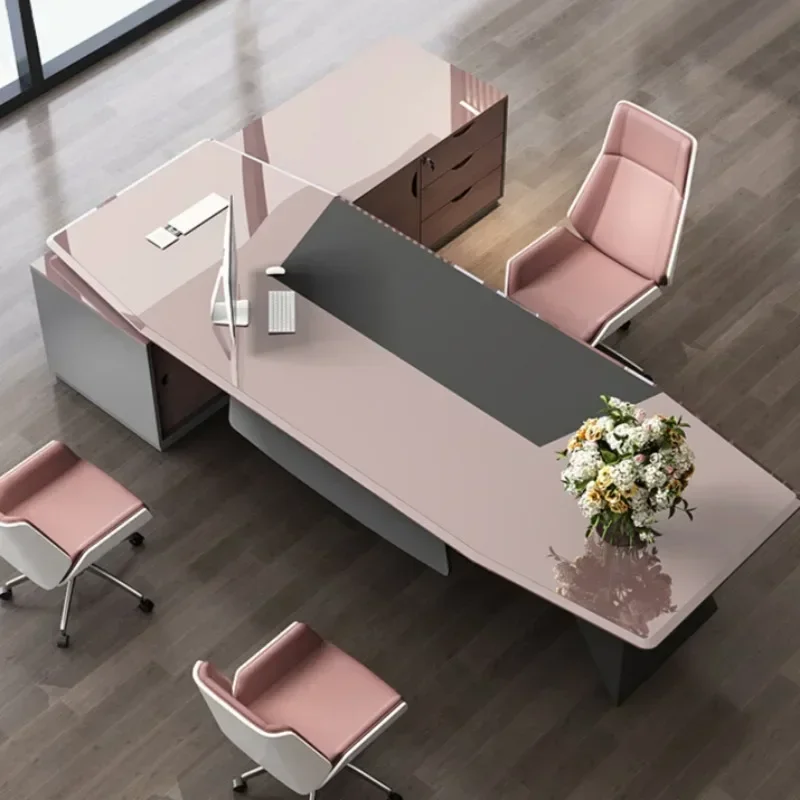 

L Shaped Makeup Office Desk Executive Work Bedroom Conference Computer Desk In Stock Reading Escritorio Oficina Modern Furniture