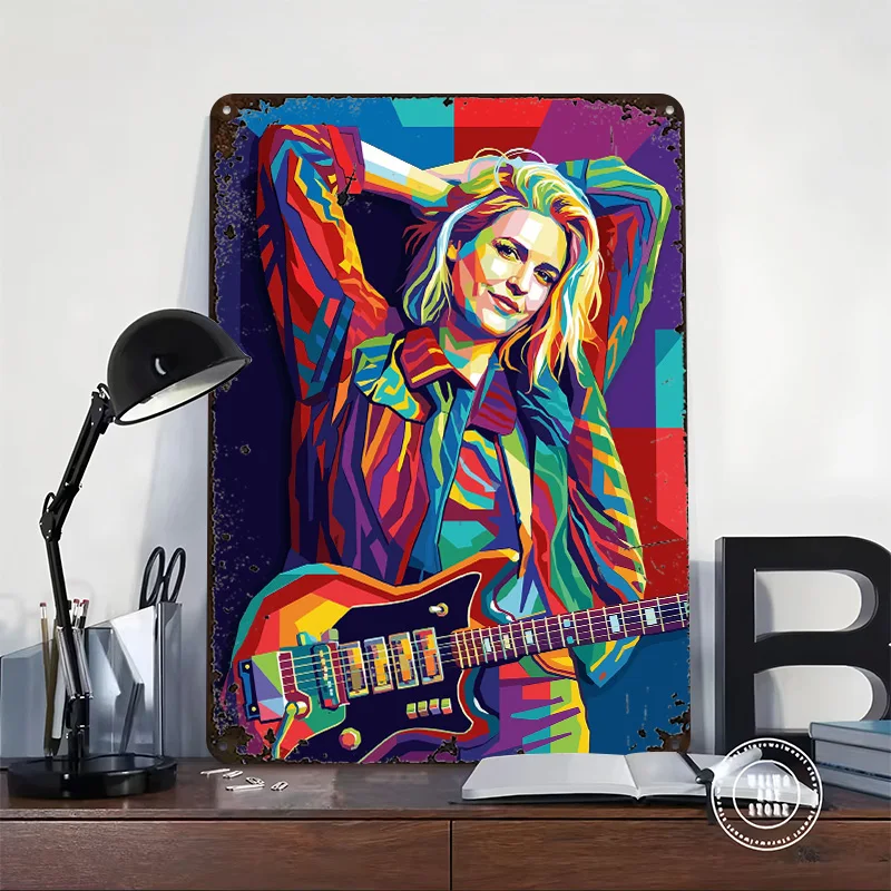 Emily Armstrong Pop Art Personalized 3D Textured Metal Poster Wall Art Vintage Tin Signs for Luxury Home Decor Items Wand Deko