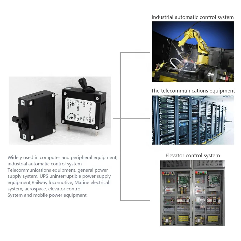17A 250V Toggle Single Pole Circuit Breakers Hydraulic Magnetic Circuit breaker