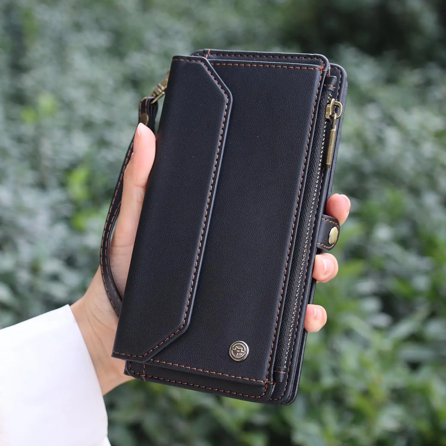 

Luxury Zipper Wallet Case For iPhone 17 17Air 17Pro MAX Multifunction Phone Back Cover Protectors Cards Photo Storage Bags