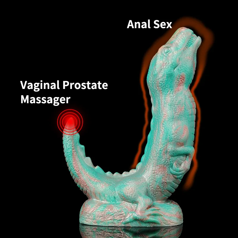 YOCY Dragon Anal Plug Silicone 5.5cm Thick Buttplug With Suction Cup Double Head Massager Monster Dildo Dinosaur Sex Toy For Men