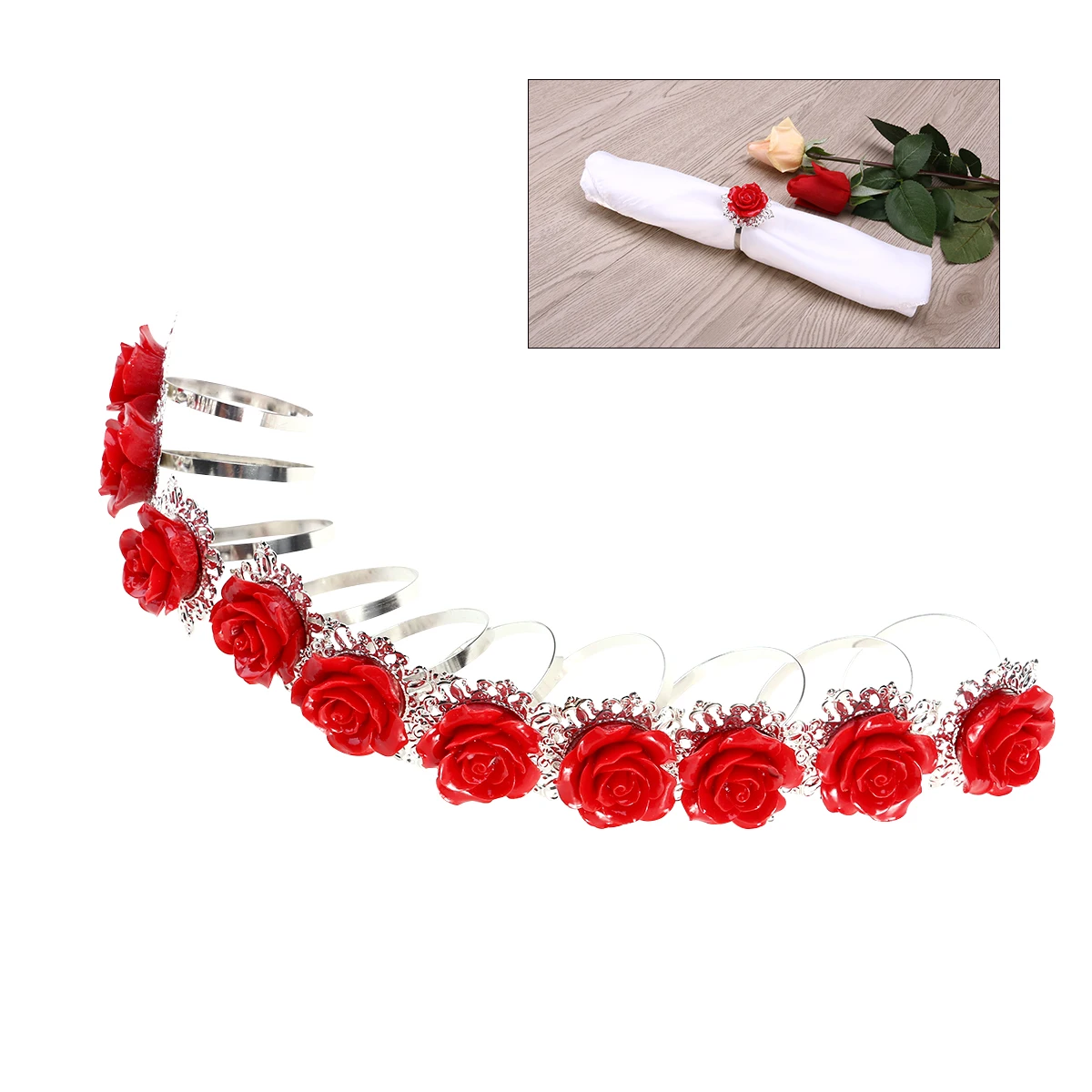 

10 Pcs Napkin Ring Wedding Rose Decoration Vintage Holder Banquet Napkins Rings