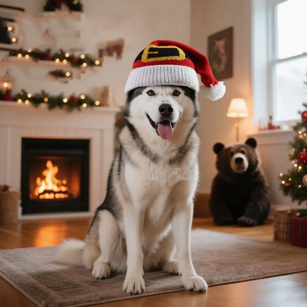 

Kitten Accessory Red Pet Christmas Hat Knitted Warm Dog Decorative Cap Cute Pet Costume Festive